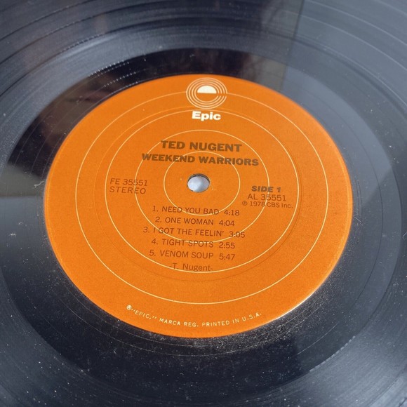 Ted Nugent - Weekend Warriors Vinyl LP - 1978 First Press - Epic FE 35551 - Picture 5 of 9
